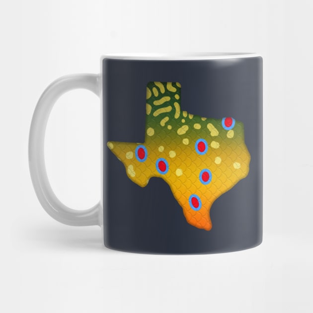 Brook Trout Fish Texas State Map Fishing Gifts by TeeCreations